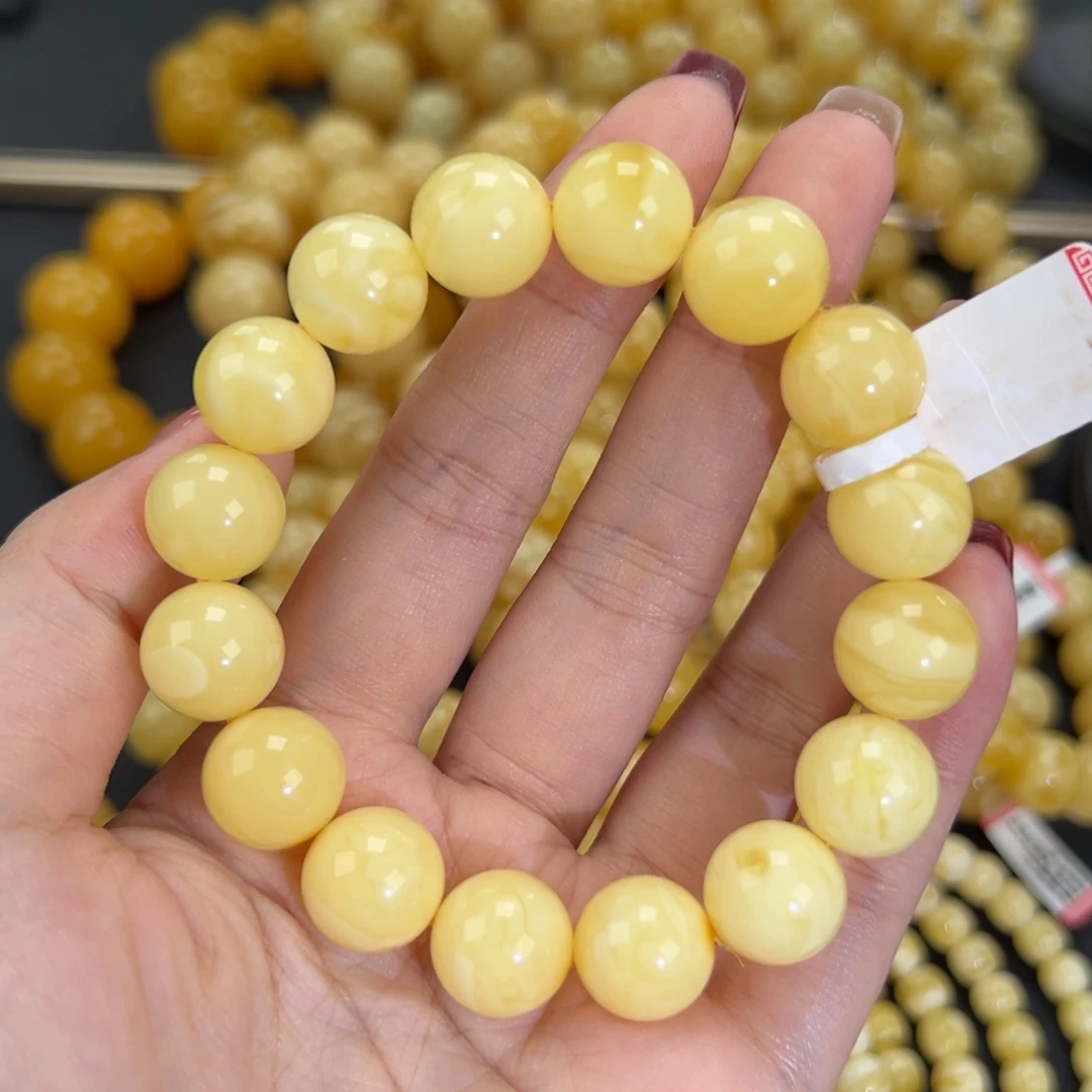 琥珀未镶嵌手链21.2白蜡