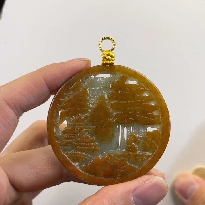 翡翠吊坠(赠链)未镶嵌代编织