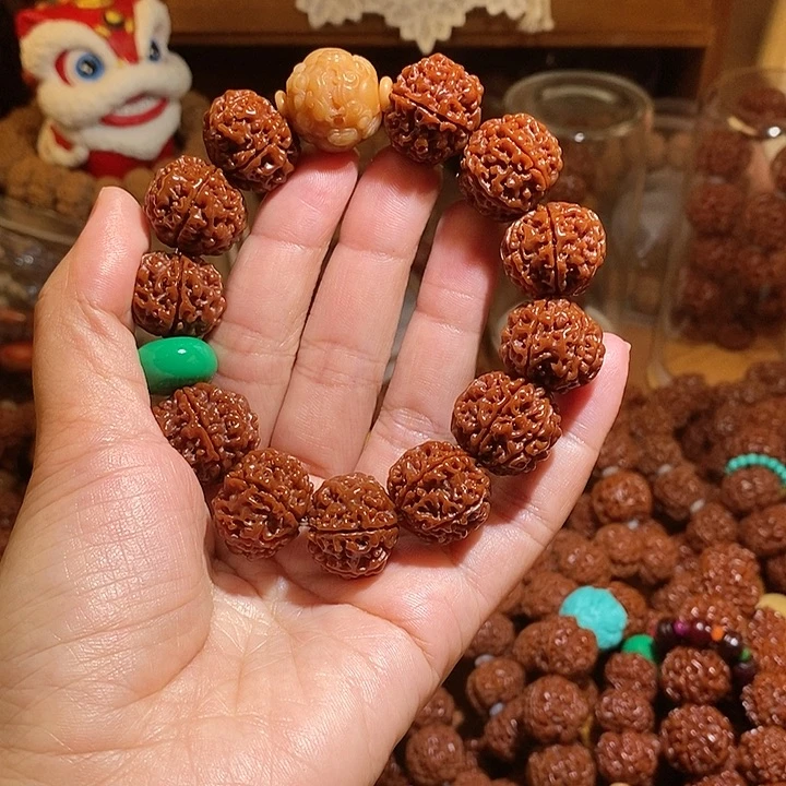 手串金刚菩提206玉华貔貅➕绿平安扣