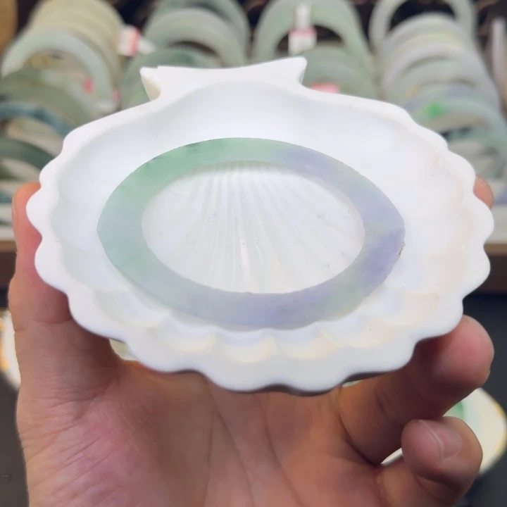 定制翡翠未镶嵌54-58紫罗兰绿飘花