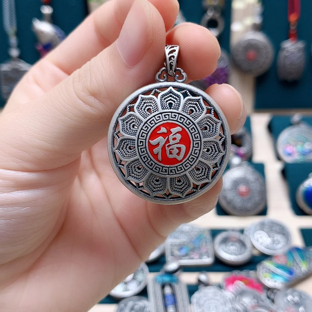 足银玻璃足银999吊坠