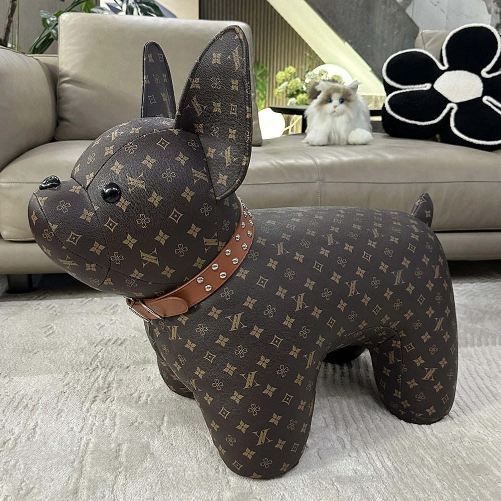 新款超大号法斗狗凳子客厅摆件网红款门口换鞋凳儿童凳轻奢沙发凳