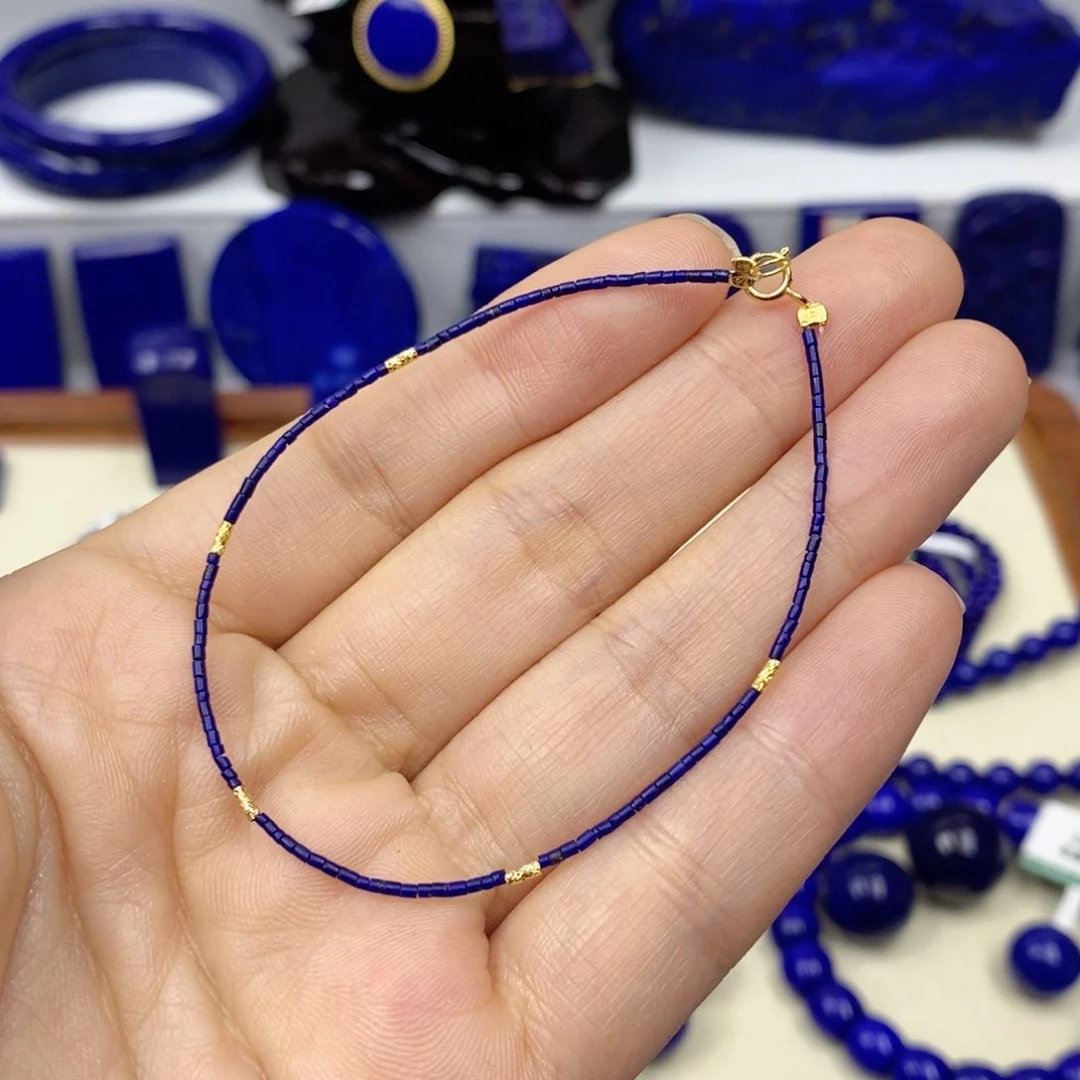 青金石手链18K金镶嵌气****?14手围