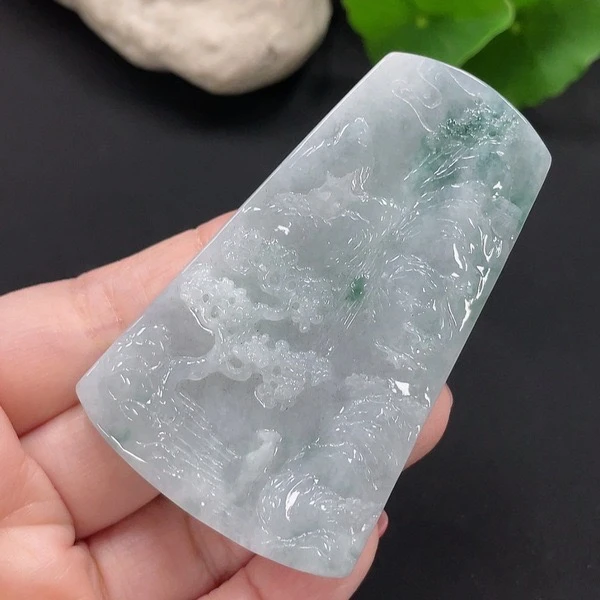 L61-天然A货翡翠-山水牌