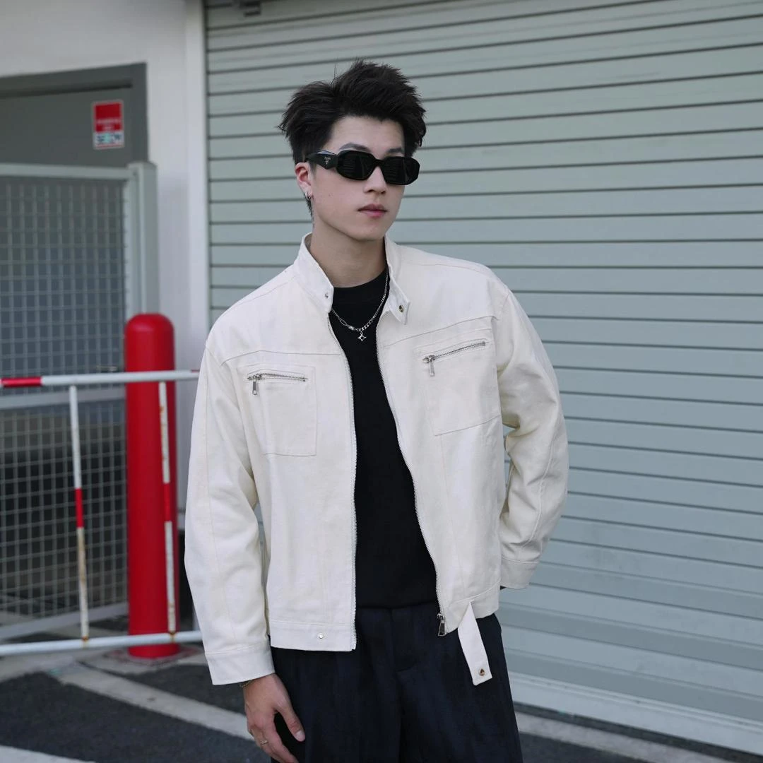 WNBV美式哈灵顿工装夹克男秋季潮流痞帅百搭宽松立领cleanfit外套