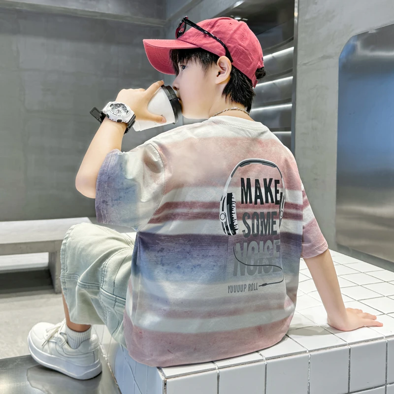 童装男童夏装t恤2025新款男孩夏季短袖儿童夏款休闲上衣中大童潮T