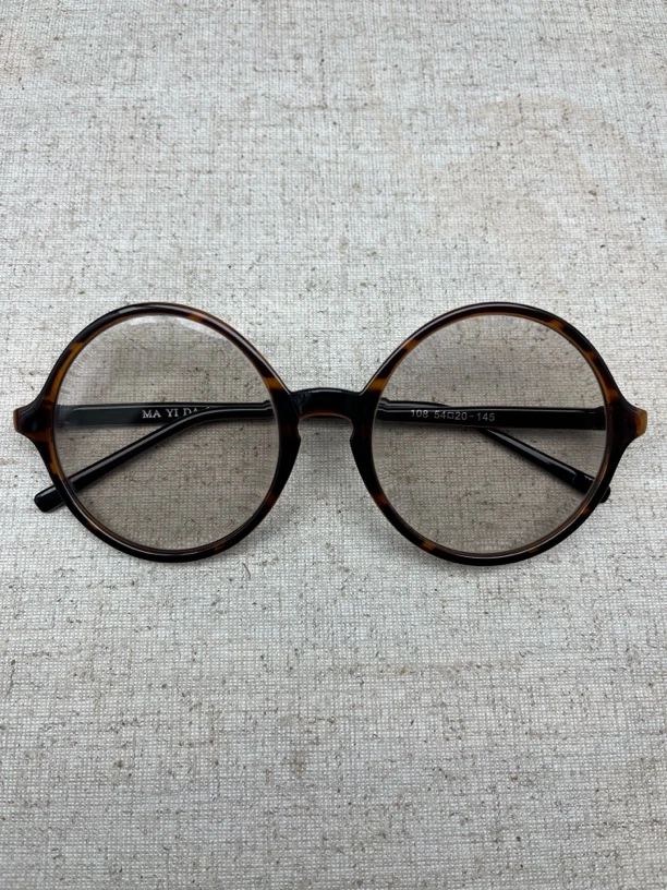 全框复古圆 水晶石头眼镜