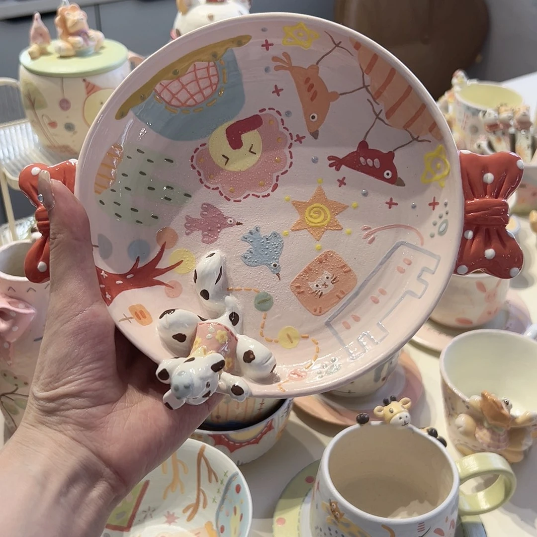 陶瓷艺术亦*微瑕手作盘子