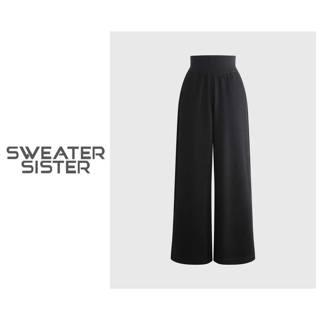 简约纯色高腰显瘦百搭直筒休闲裤女252-25935