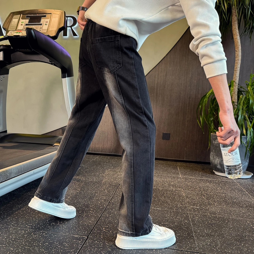 潮牌窄版直筒牛仔裤男士春秋季男裤2025新款潮流裤子高级感休闲裤