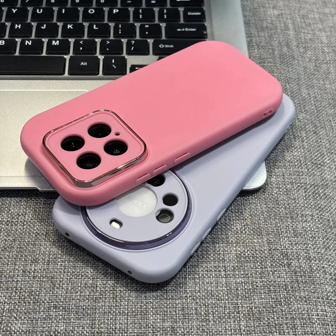 纯色护镜框适用苹果16/17手机壳iPhone15小米14vivoppo华为p70套