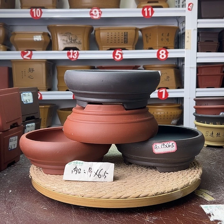 紫砂花盆蛇年大吉