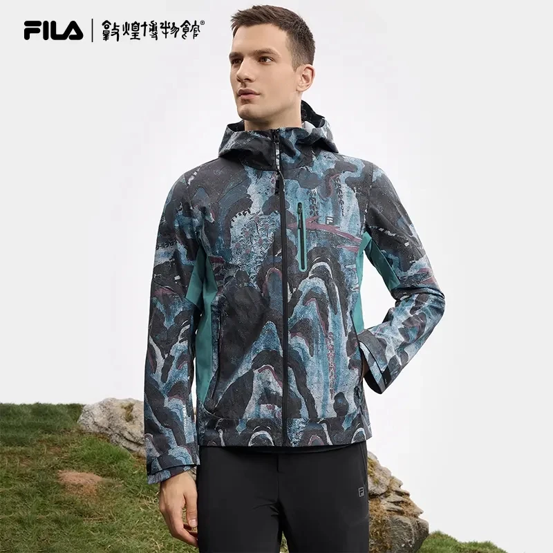Fila/斐乐春季新款男士【户外探索】运动梭织连帽外套A11M517714F