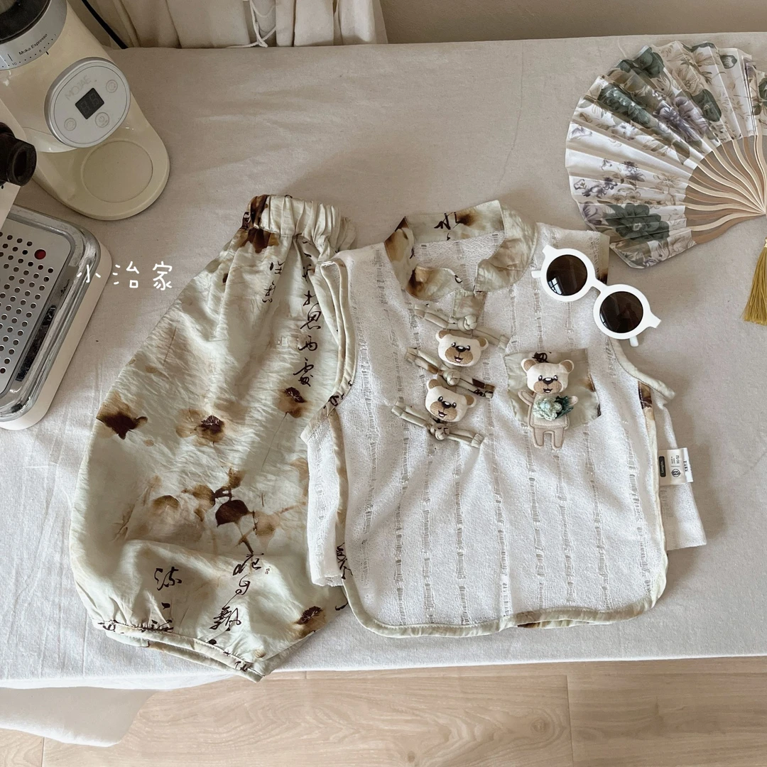 【清版】儿童夏季新款休闲时尚休闲帅气舒适中小童夏款套装 H985