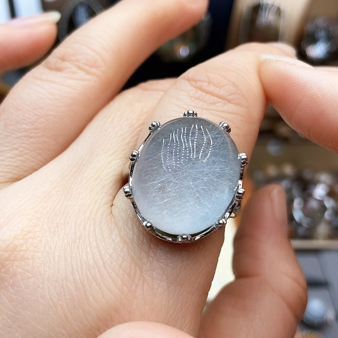 水晶戒指银S925镶嵌*️****水晶