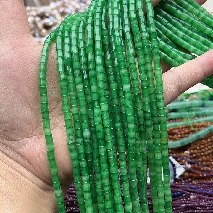 玛瑙/玉髓未镶嵌珠宝半成品一条4mm左右干青管珠