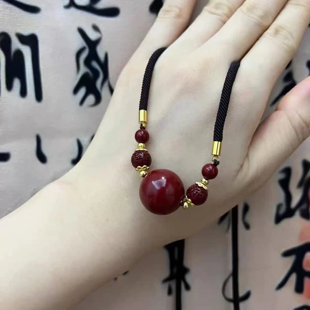天然辰砂天然辰砂朱砂原矿锁骨链时尚大气女款
