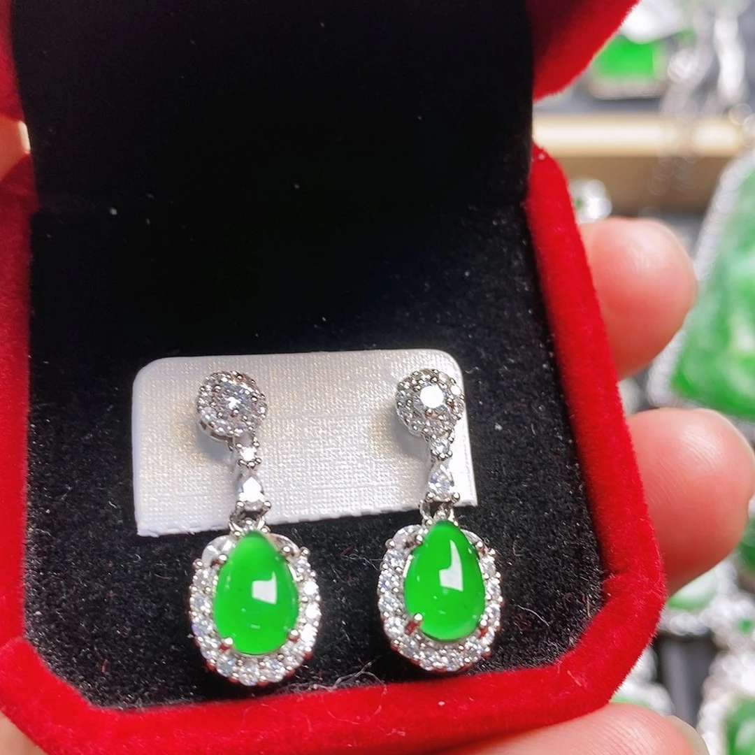 翡翠耳饰未镶嵌耳钉5