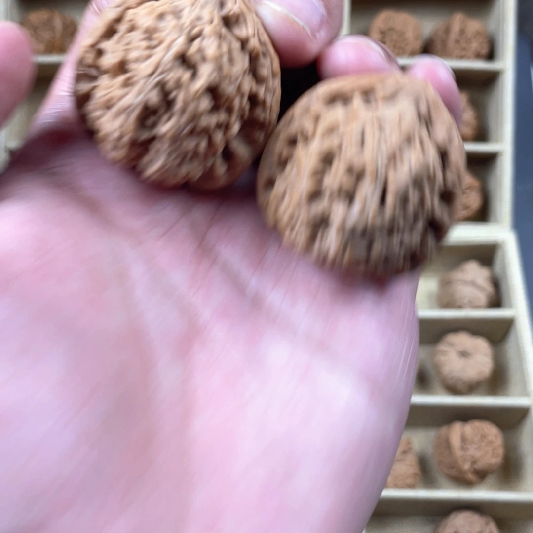 文玩核桃把件39三角白007