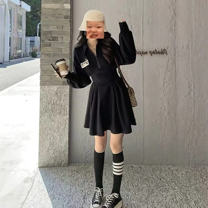 （更衣铺专属）港味小标连衣裙