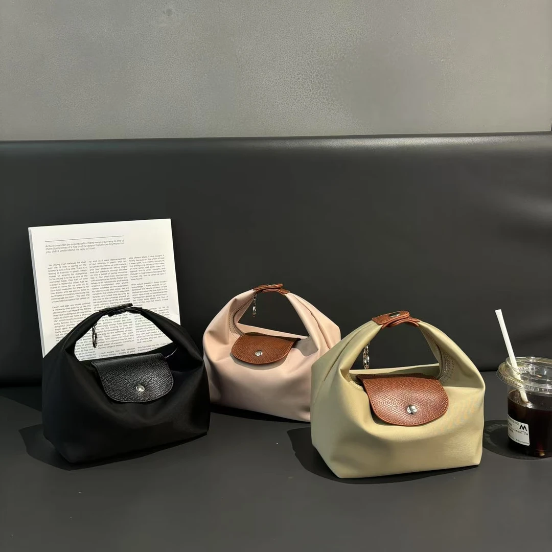 手柄饭盒包 | 饺子包 进口尼龙拼皮小腋下包单肩包女