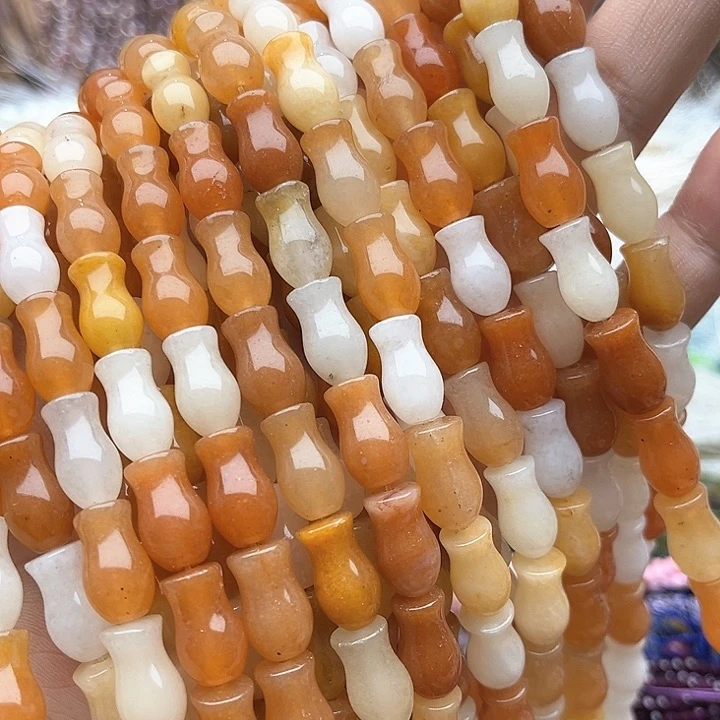 未镶嵌玛瑙/玉髓珠宝半成品一条8/13mm左右金丝玉宝瓶