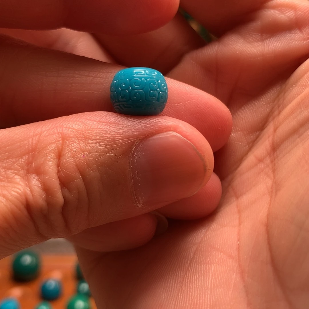 琉璃颈饰暴力蓝11mm回纹