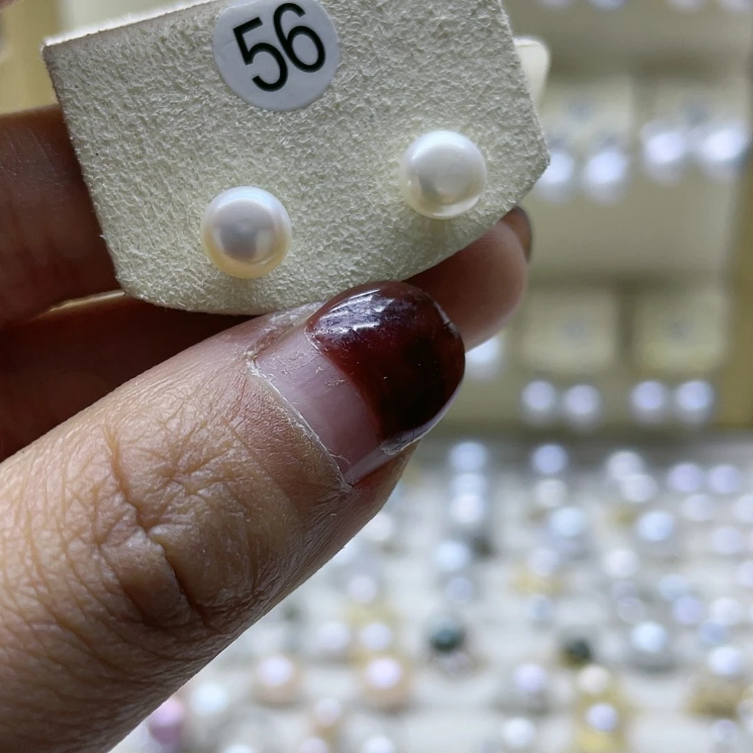淡水珍珠耳饰银S925镶嵌
