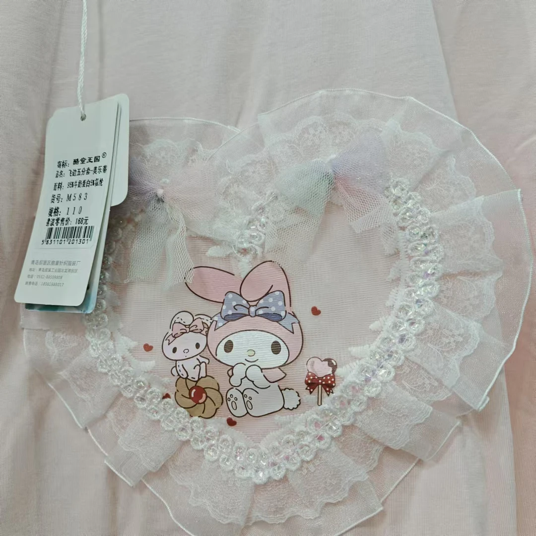 13号链接优可丝5分套女童中大童夏季卡通2件套装