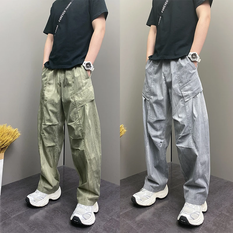 DOEA夏季薄款潮流韩版痞帅大口袋设计感工装裤青年男士休闲脏脏裤