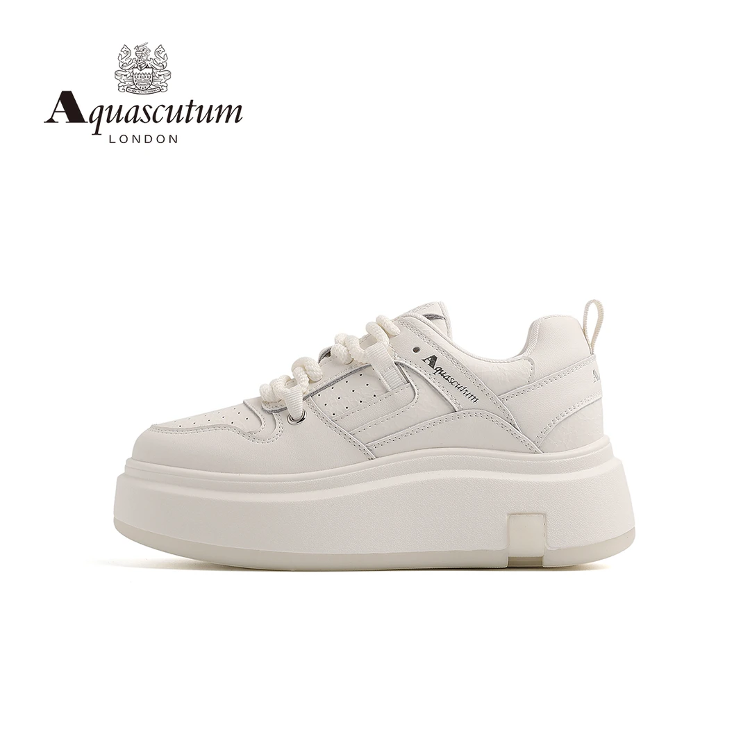 Aquascutum雅格狮丹 潮流百搭小白鞋女厚底增高板鞋时尚潮鞋女