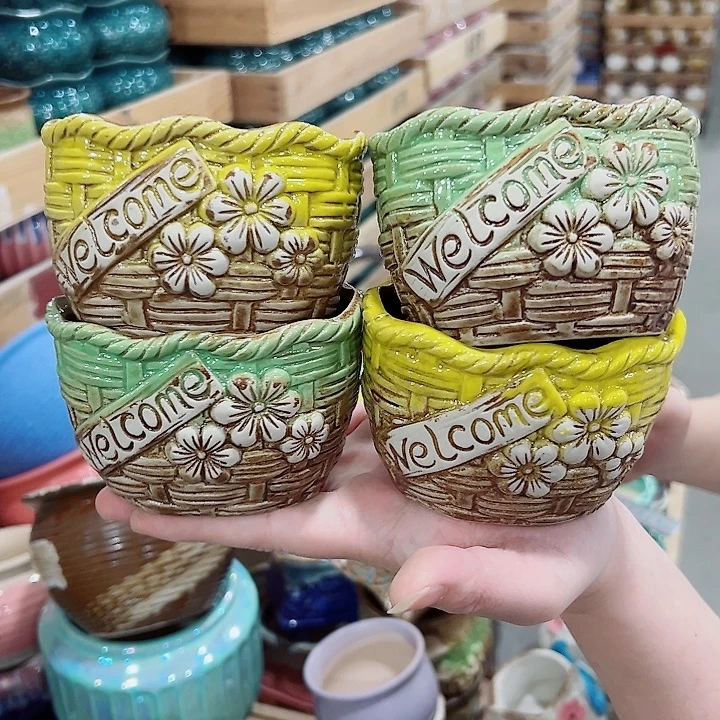 有孔.凑满10元发货多肉陶瓷花盆！