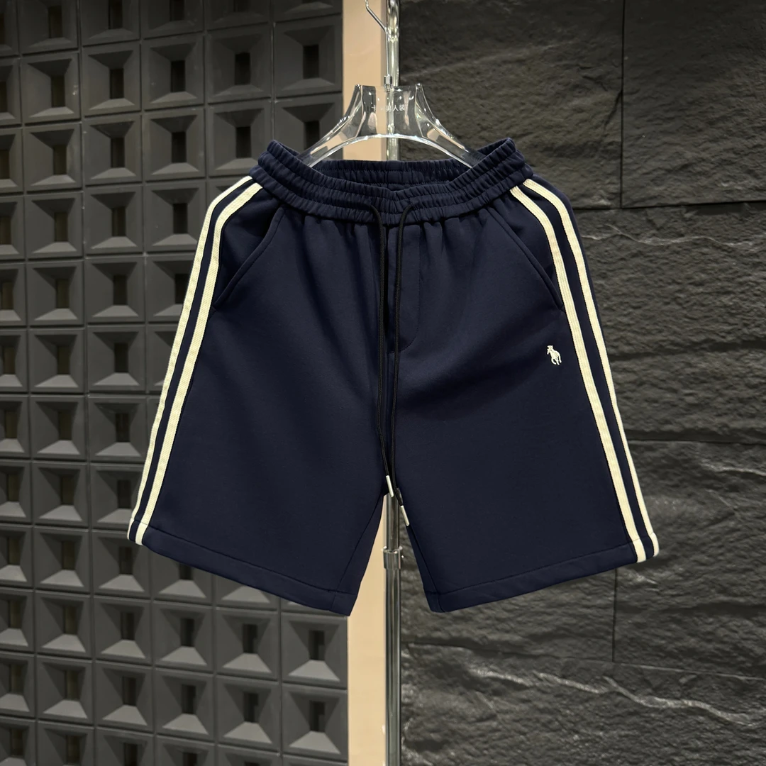 Q-B29-夏季新款简约风刺绣小标百搭男士短裤男女同款时尚运动