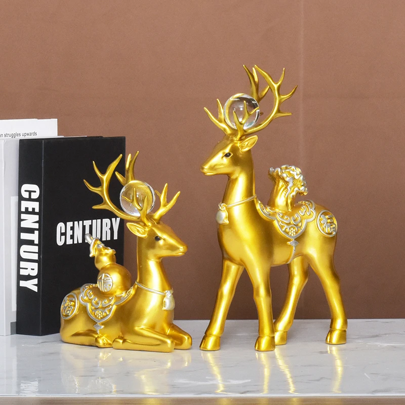 轻奢梅花鹿摆件客厅酒柜装饰品乔迁新居礼物玄关酒柜摆件家居工艺