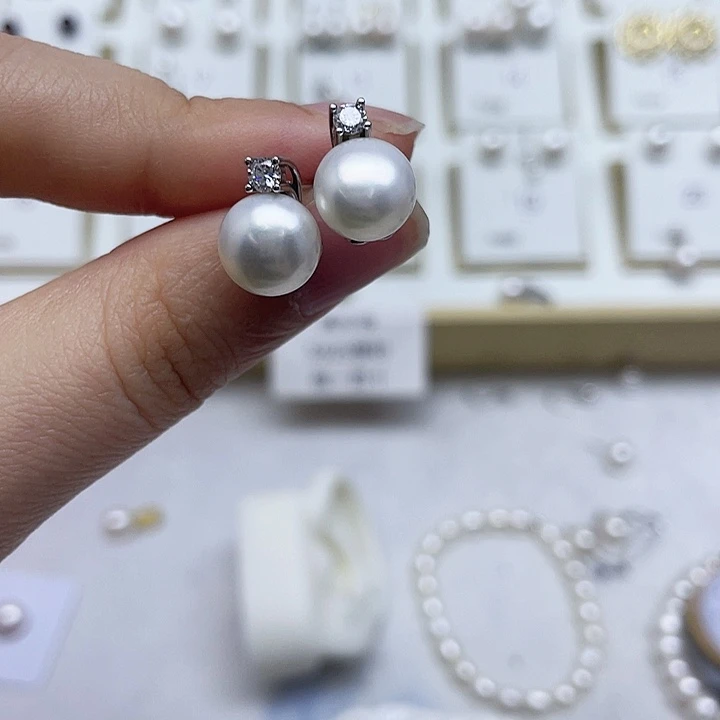 淡水珍珠耳饰银S925镶嵌灌*包