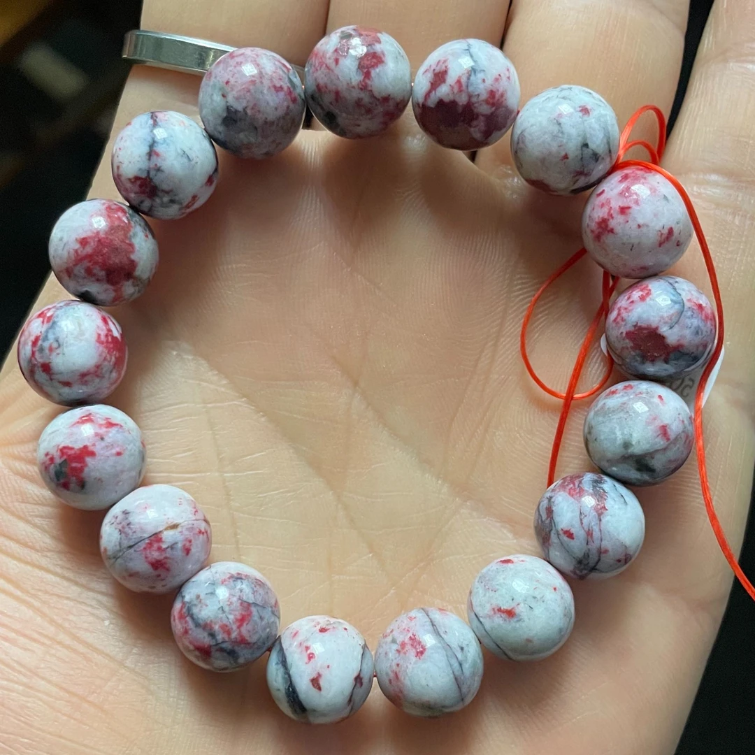 天然辰砂天然辰砂天然原石手串12mm 多样性发其一