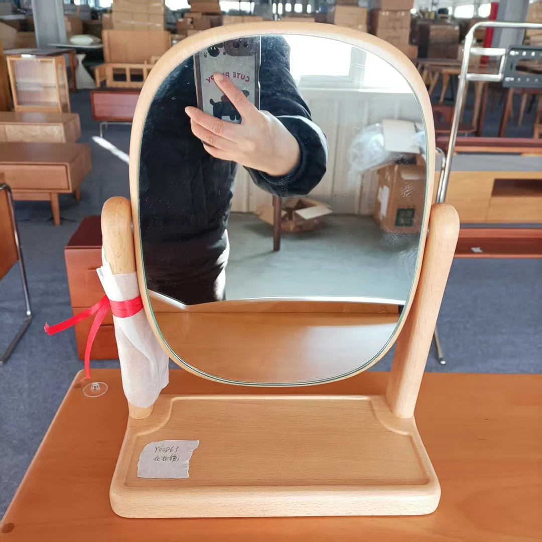 240*120*327MM微瑕款榉木原木色化妆桌镜子