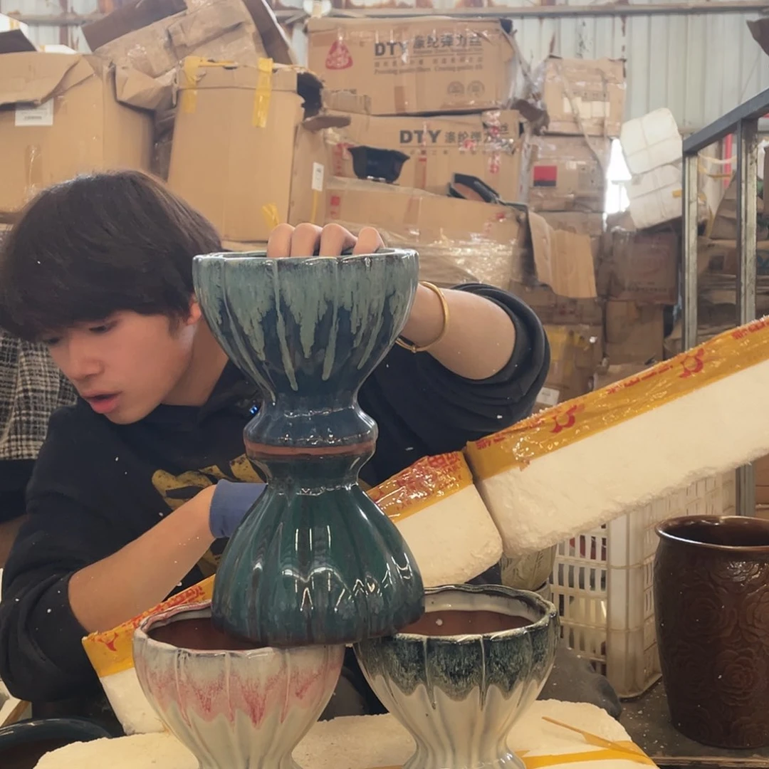 红陶宜兴陶瓷紫砂花盆