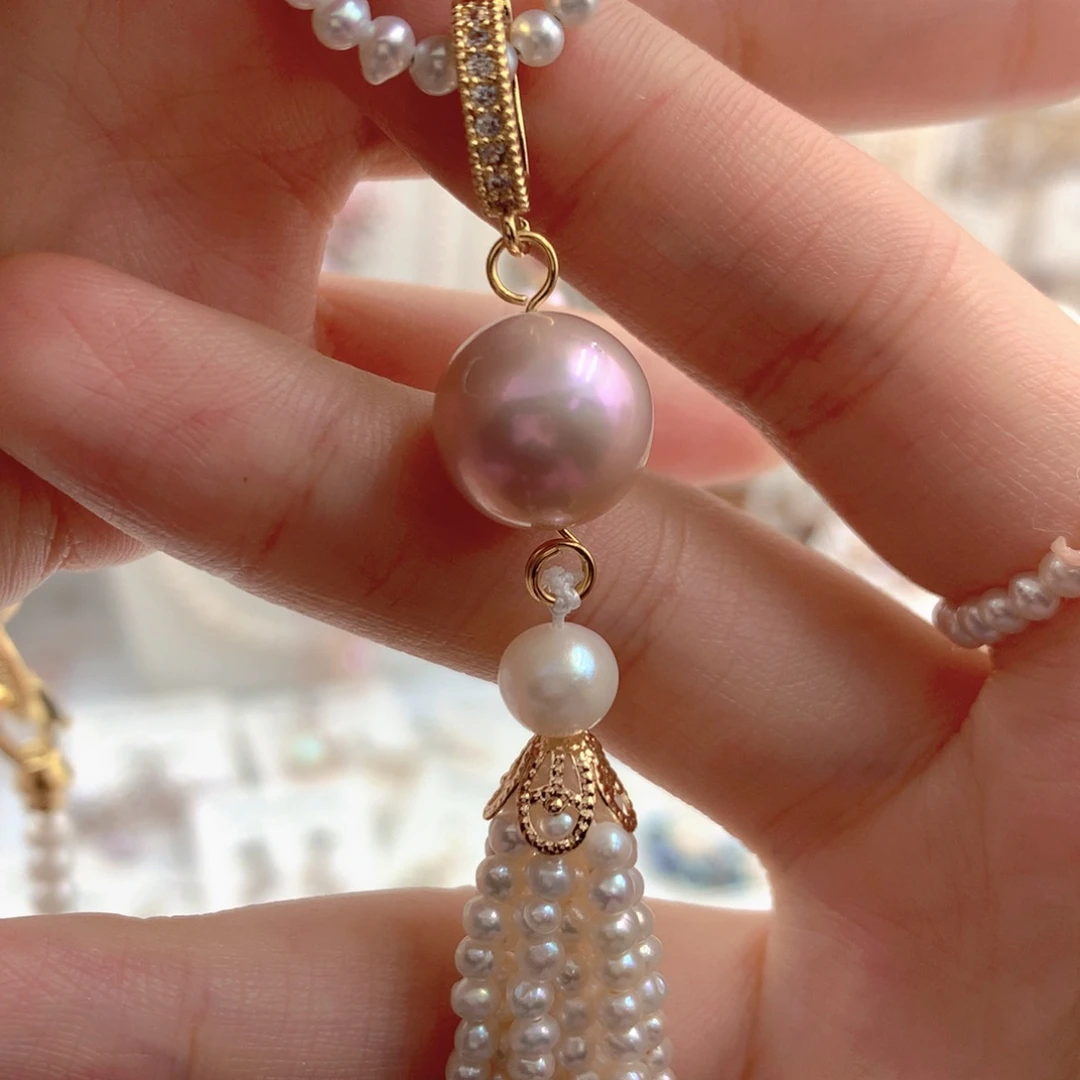 颈饰合金淡水珍珠