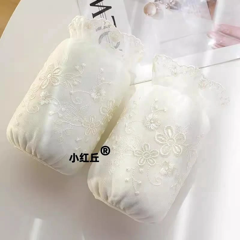 袖套2024新款女款工作护袖蕾丝秋冬季羽绒服上班防脏白色短款套袖