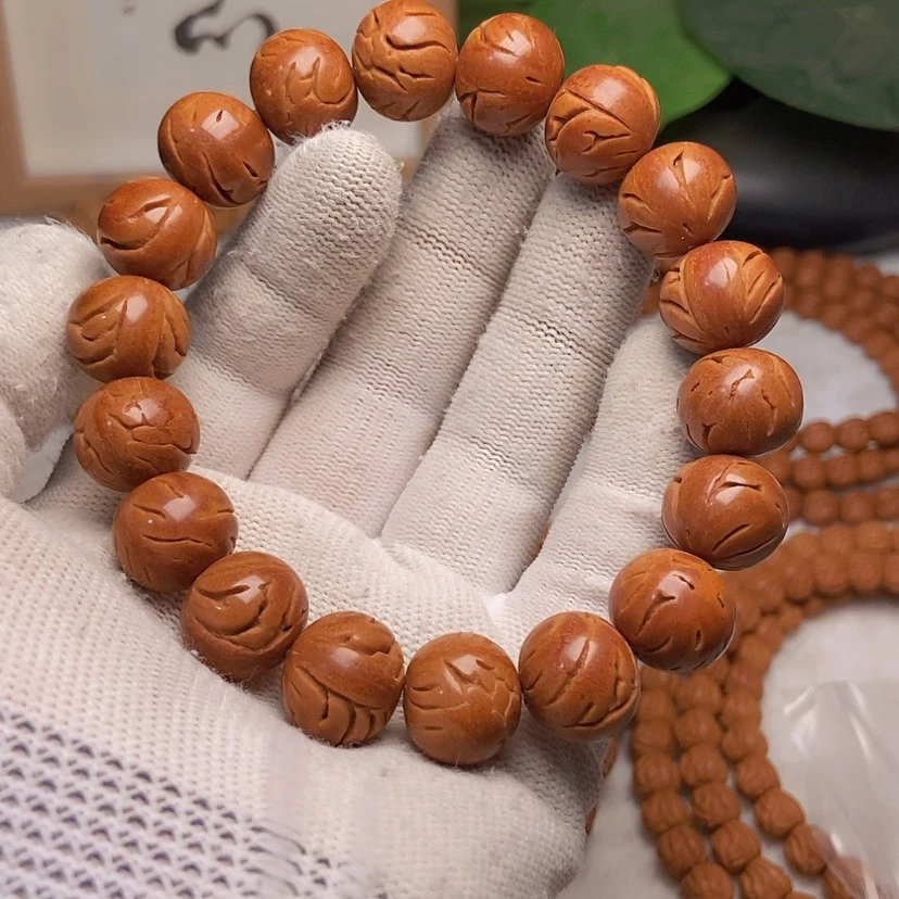 【闪购商品】桃核手串中**一龙纹桃核