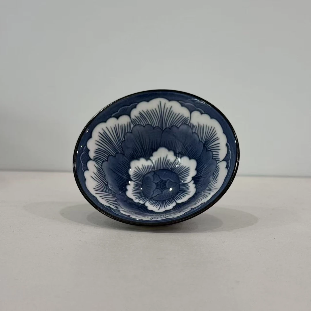 【微瑕】画花小斗笠杯茶杯主人杯陶瓷釉下彩