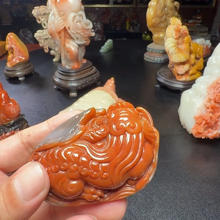 ?***恼寿山石工艺品摆件