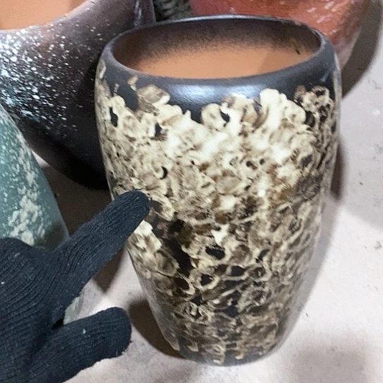 紫砂花盆口17高度31黑姹