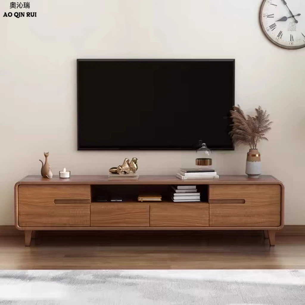 奥沁瑞现代简约可伸缩电视机柜客厅家用落地地柜中式小户型影视柜