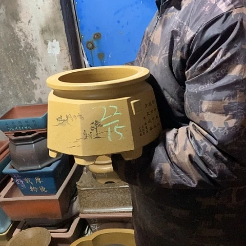紫砂花盆手工制作