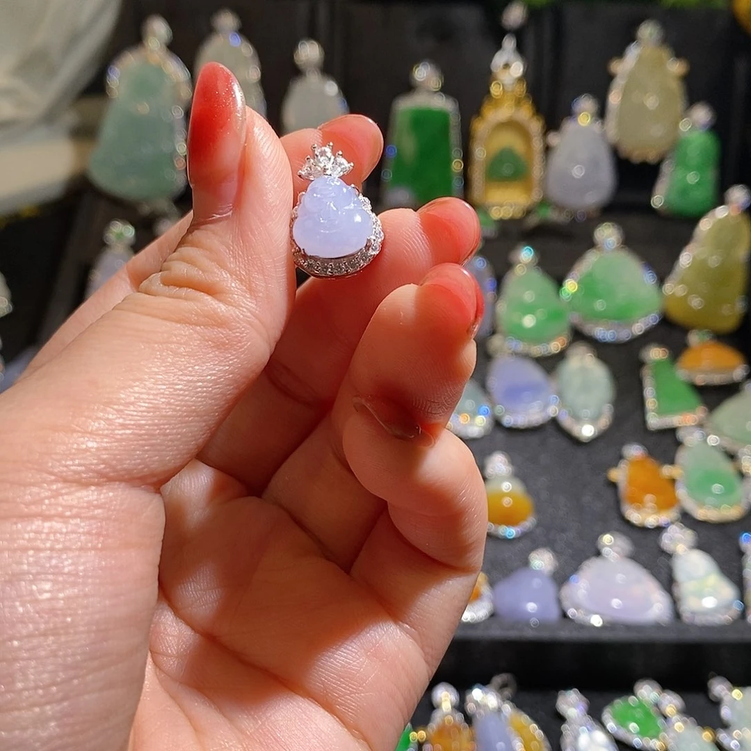 颈饰银S925镶嵌翡翠天然翡翠