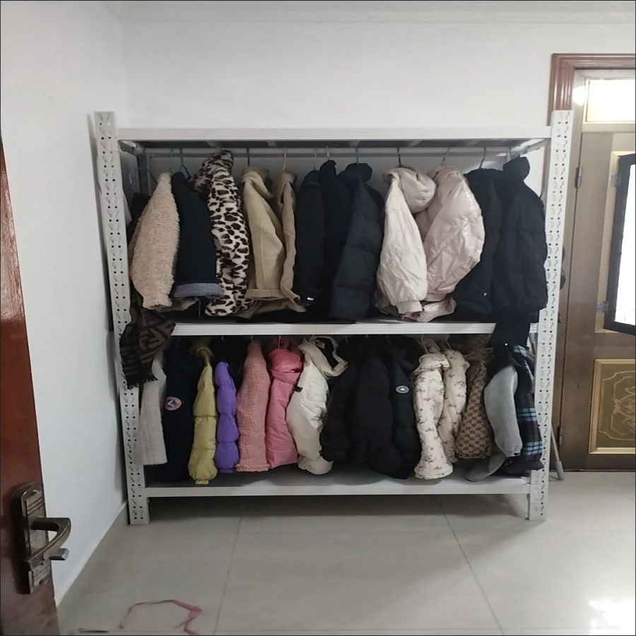 2米高中仓储衣柜家用简易开放式挂衣架服装店洗衣店收纳快递架子