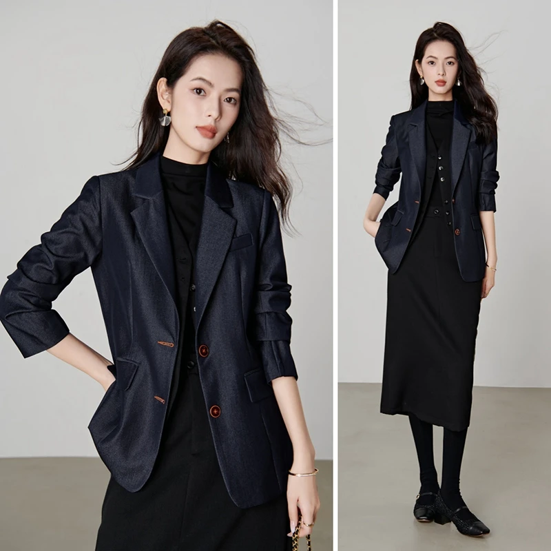 【新品】2025上衣翻领百搭西装外套女25060606