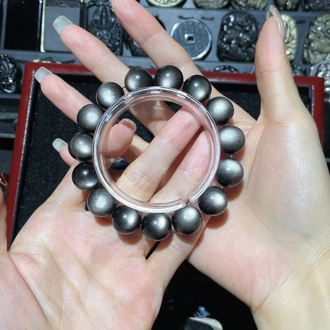 【闪购商品】未镶嵌黑曜岩手链自*